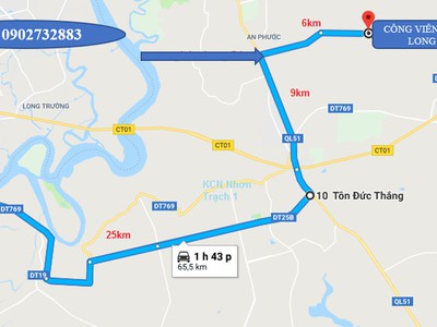 Đường đi nhanh nhất từ TP Hồ Chí Minh xuống Công Viên Vĩnh Hằng Long Thành 3