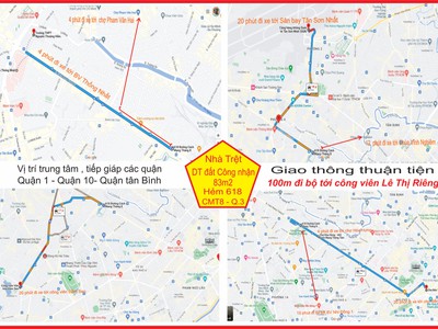 Bán nhà trệt hẻm 618 cách mạng tháng tám p11, q3  đối diện công viên lê thị riêng 1