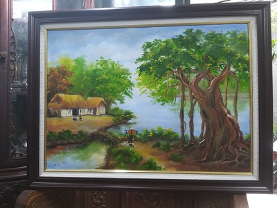 Bán tranh sơn dầu Làng Quê. 6