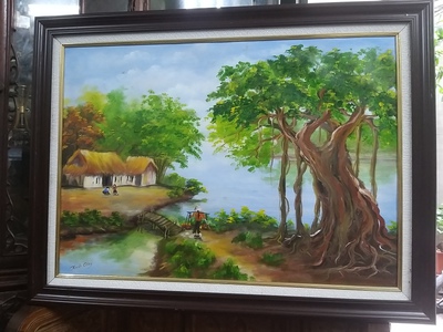 Bán tranh sơn dầu Làng Quê. 5