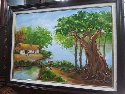 Bán tranh sơn dầu Làng Quê. 4