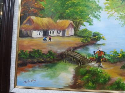 Bán tranh sơn dầu Làng Quê. 3