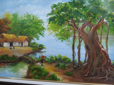 Bán tranh sơn dầu Làng Quê. 2
