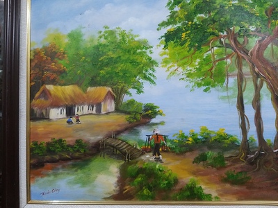 Bán tranh sơn dầu Làng Quê. 1