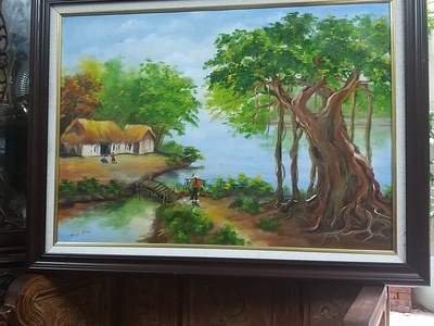 Bán tranh sơn dầu Làng Quê. 0