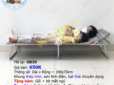 Giường gấp, giường xếp ngủ trưa văn phòng giá rẻ nhất HN- Quà tặng hấp dẫn, freeship 7