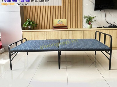 Giường gấp, giường xếp ngủ trưa văn phòng giá rẻ nhất HN- Quà tặng hấp dẫn, freeship 8