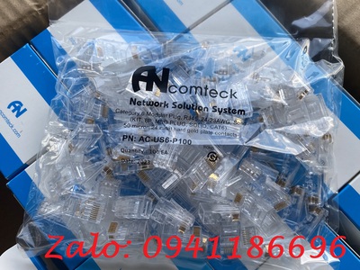 Hạt mạng Cat6 UTP ANCOMTECK AC-US6-P100, chân sole đồng rãnh to 1