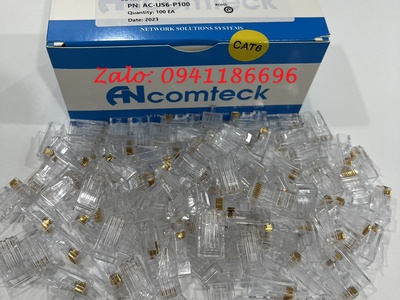 Hạt mạng Cat6 UTP ANCOMTECK AC-US6-P100, chân sole đồng rãnh to 3