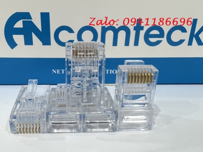Hạt mạng Cat6 UTP ANCOMTECK AC-US6-P100, chân sole đồng rãnh to 4