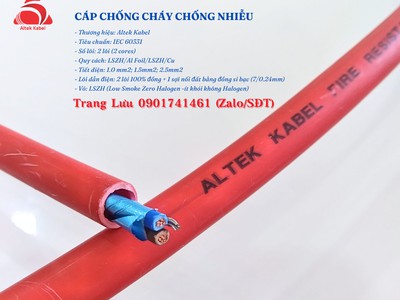 Cáp chống cháy chống nhiễu 2x1.0mm2 Altek Kabel nhập khẩu 0
