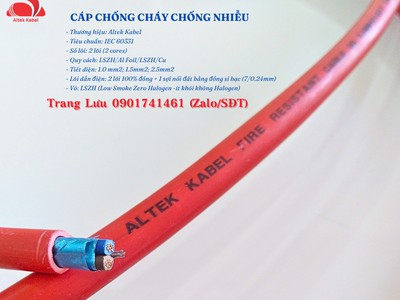 Cáp chống cháy chống nhiễu 2x1.0mm2 Altek Kabel nhập khẩu 1