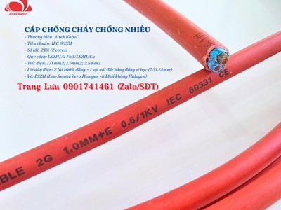 Cáp chống cháy chống nhiễu 2x1.0mm2 Altek Kabel nhập khẩu 2