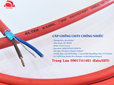 Cáp chống cháy chống nhiễu 2x1.0mm2 Altek Kabel nhập khẩu 3