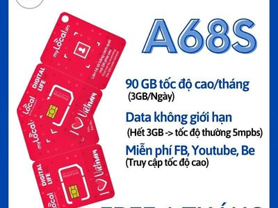 Sim 4g mobifone local a68s - data không giới hạn 0