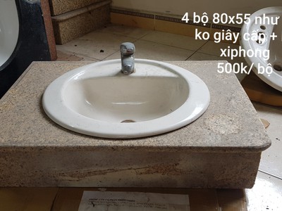 Cần thanh lý bộ bàn đá, chậu rửa mặt Inax. Giá 500k/bộ 2