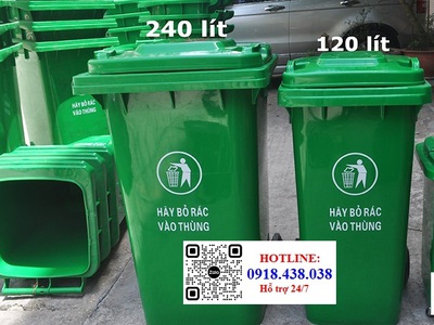 Cung cấp thùng rác nhựa HDPE 120l, 240l nhập khẩu giá rẻ 0