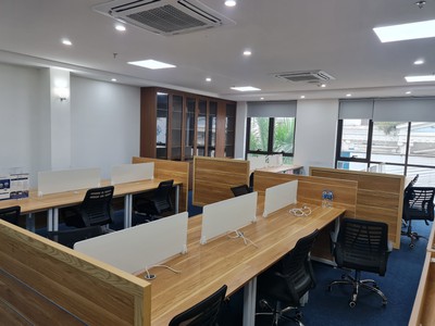 Cho thuê sàn văn phòng 170m2, mặt đường Trần Thái Tông, đã setup đủ nội thất, giá 35tr/th full phí 0