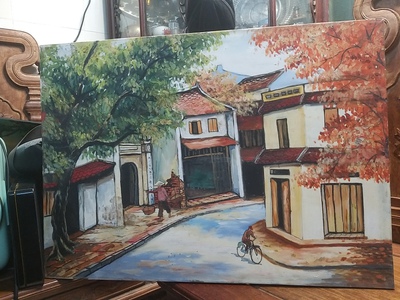 Bán tranh sơn dầu cảnh phố cổ ! 0