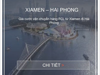 Giá cước vận chuyển hàng cont từ Ximen về Hải Phòng 0