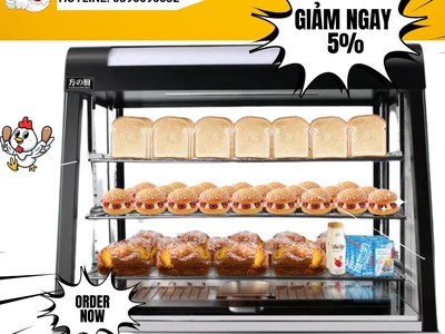 Tự hào giới thiệu tủ trưng bày giữ nóng gà rán kính vuông của chúng tôi 0