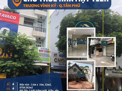 Cho thuê nhà mặt tiền trương vĩnh ký 52m2, 5 tầng, 22triệu 0