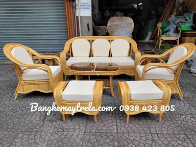 Bàn ghế mây phòng khách hiện đại 5