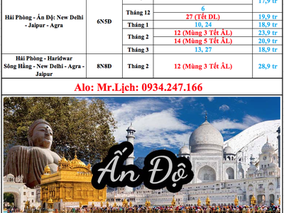 Tour du lịch Hải Phòng - Ấn Độ 2024 0