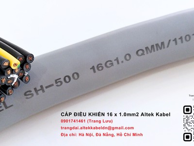 Cáp điều khiển 16 x 1.0mm2 hãng Altek Kabel PVC/Cu/PVC 1