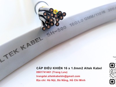 Cáp điều khiển 16 x 1.0mm2 hãng Altek Kabel PVC/Cu/PVC 3