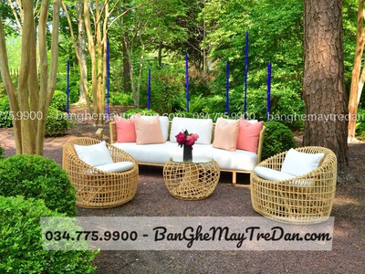 Nội thất bàn ghế mây tre 3