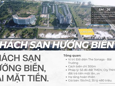 Đắc địa: đất khách sạn view biển - mặt tiền đường 36m. giá chỉ 1xtr/m2 0