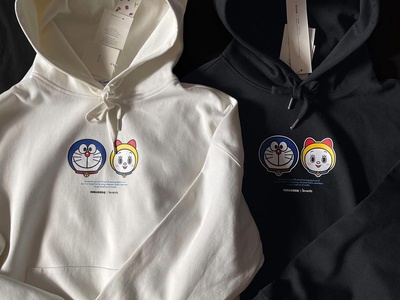 Áo khoác LEVENTS    Doraemon Collab Hoodie  Black, White  hàng chính hãng 0