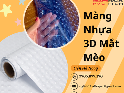 Màng Nhựa 3D Mắt Mèo Dùng Làm Túi Xách Thời Trang v.v 0