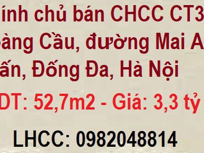 Chính chủ bán chcc ct3 hoàng cầu, đường mai anh tuấn, đống đa, hà nội 0