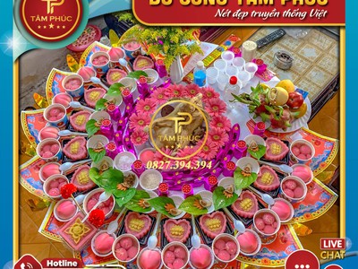 Mâm Cúng Tone Màu Hồng Cho Bé Gái 0