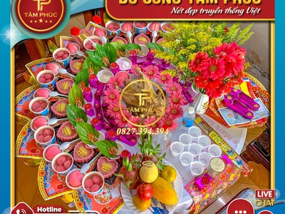 Mâm Cúng Tone Màu Hồng Cho Bé Gái 1