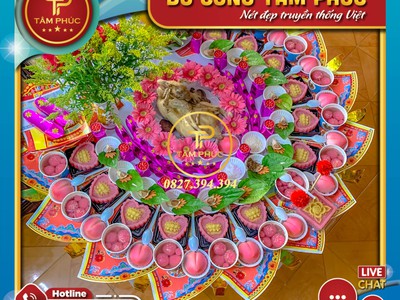 Mâm Cúng Tone Màu Hồng Cho Bé Gái 2