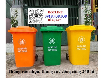 Xả kho lẻ bằng sỉ thùng rác 120l, 240l màu xanh số lượng lớn 1