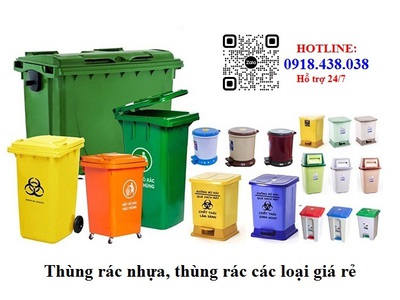 Xả kho lẻ bằng sỉ thùng rác 120l, 240l màu xanh số lượng lớn 2