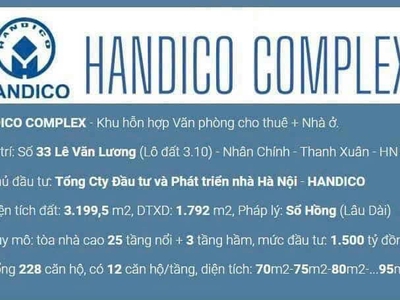 QUỸ 20 CĂN NGOẠI GIAO - Chung cư Handico Complex 33 Lê Văn Lương - Giá Từ Móng 1