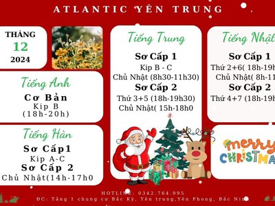 ATLANTIC YÊN TRUNG liên tục khai giảng các lớp tiếng Anh-Trung-Nhật - Hàn 0