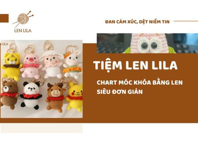 Chart móc khóa bằng len siêu đơn giản 0