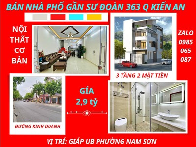 Bán nhà mặt phố trục đường kinh doanh gần Sư Đoàn 363 P Nam Sơn Q Kiến An 0