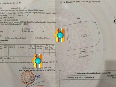 Bán lô đất biệt thự Trường An, ph Thanh Bình, TP HD, 252m2, 3 mặt tiền, view vườn cây xanh, giá tốt 4