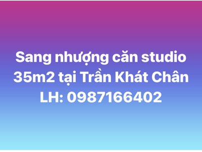 Mình nhượng lại căn studio 35m2 đang ở siêu rộng và siêu thoáng tại ngõ 3 trần khát chân 0