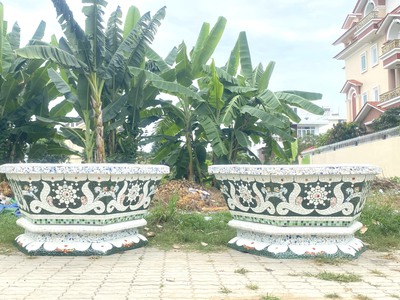 Cơ sở chậu hoa Thế Sơn - chậu hoa dán sành sứ - chậu khảm sành - cẩn miễng 10