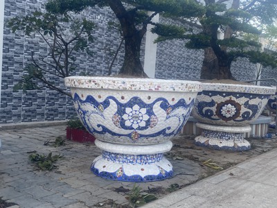 Cơ sở chậu hoa Thế Sơn - chậu hoa dán sành sứ - chậu khảm sành - cẩn miễng 15