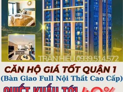 Căn hộ 4 sao Q.1 giá 17 tỷ nay còn 10,4 tỷ có VAT Bảo trì full nội thất, nhận nhà ở liền 0