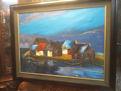 Tranh sơn dầu Sông nước. 4